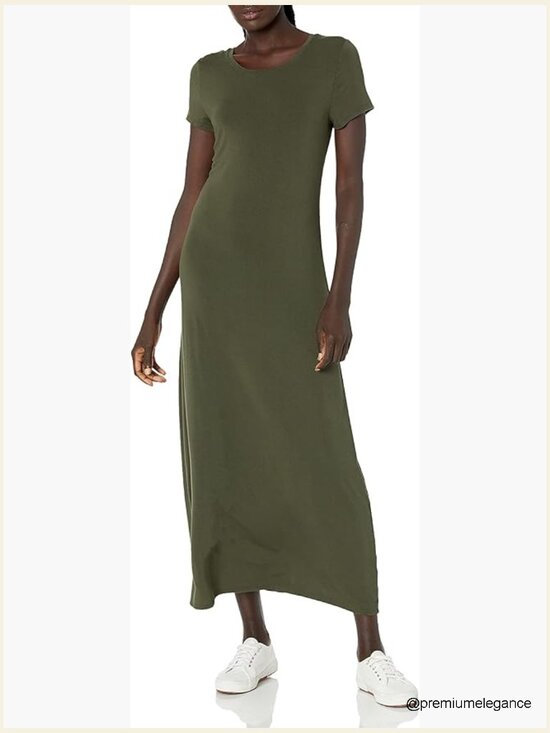 Dresses & Skirts - Flowy Short-Sleeve Maxi Dress, Rayon Stretch Jersey, Regular Fit